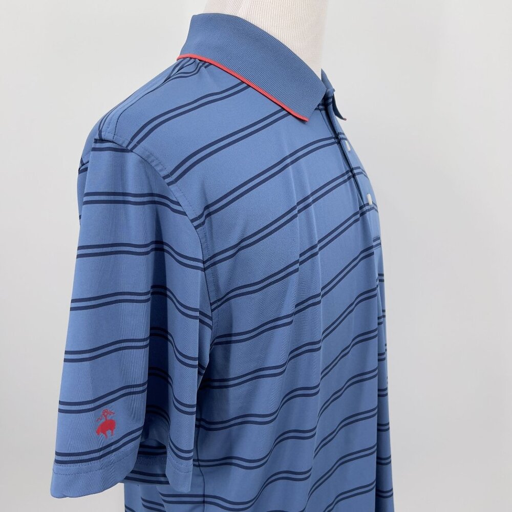 Brooks Brothers Men's XL extra large  Blue Striped Performance Series Polo Shirt - Picture 3 of 6